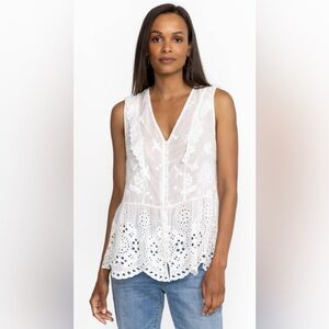 Johnny Was Kit Anitta Tank Ruffle Blouse